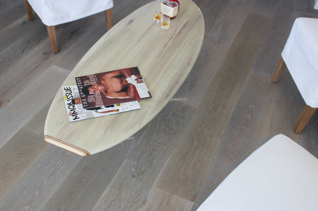Strand Boards® | Malibu Coffee Table/Bench | Surfboard Decor | Side View 