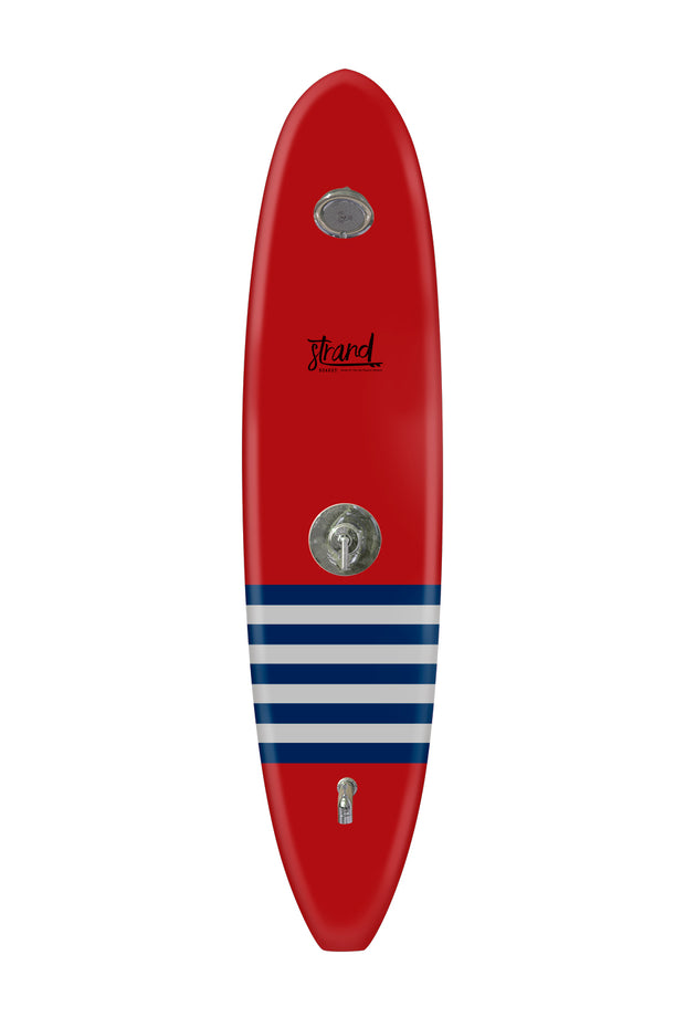 Strand Boards® | Strand Series | La Jolla - Red Surfboard Outdoor Shower | Elite Component | Grey Navy