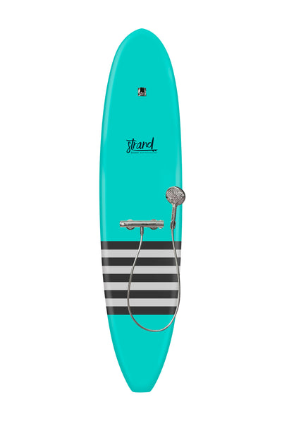 Strand Boards® | Strand Series | La Jolla - Turquoise Surfboard Outdoor Shower | Beach Component | Grey Charcoal