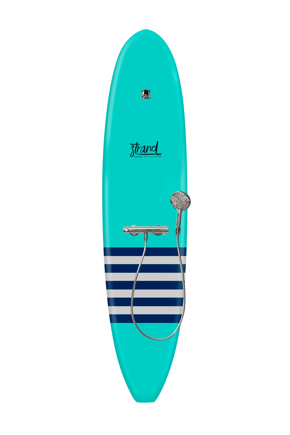 Strand Boards® | Strand Series | La Jolla - Turquoise Surfboard Outdoor Shower | Beach Component | Grey Navy