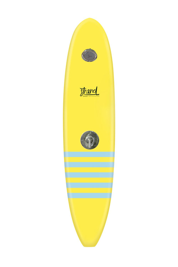 Strand Boards® | Strand Series | La Jolla Surfboard Outdoor Shower | Classic Component | Yellow Blue