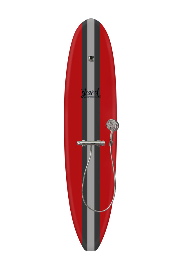 Strand Boards® | Strand Series | Laguna - Red Surfboard Outdoor Shower | Beach Component