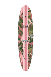 Strand Boards Waikiki Outdoor Shower | Pink stripe and tropical palm print